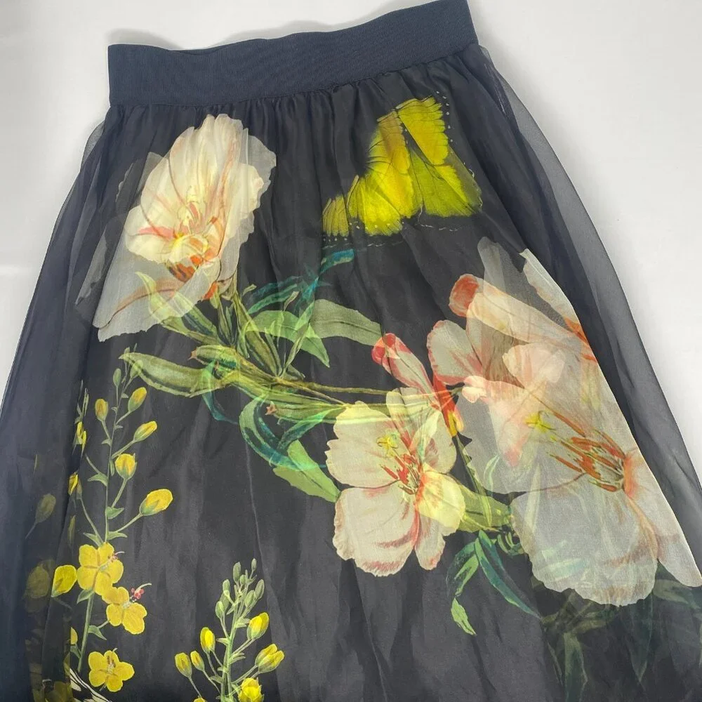 Alice + Olivia Nilda Essential Floral Silk Maxi Skirt 0 - Picture 8 of 12